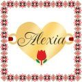 Martisor Bratara Inox Placat Aur 18K Inima Lalea Nume Alexia