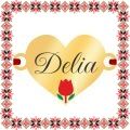 Martisor Bratara Inox Placat Aur 18K Inima Lalea Nume Delia