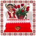 Martisor Bratara Inox Placat Aur 18K Inima Lalea Nume Erika