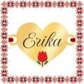 Martisor Bratara Inox Placat Aur 18K Inima Lalea Nume Erika