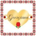 Martisor Bratara Inox Placat Aur 18K Inima Lalea Nume Georgiana