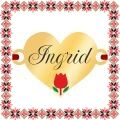 Martisor Bratara Inox Placat Aur 18K Inima Lalea Nume Ingrid