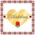 Martisor Bratara Inox Placat Aur 18K Inima Lalea Nume Madalina