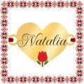 Martisor Bratara Inox Placat Aur 18K Inima Lalea Nume Natalia