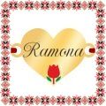 Martisor Bratara Inox Placat Aur 18K Inima Lalea Nume Ramona