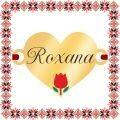 Martisor Bratara Inox Placat Aur 18K Inima Lalea Nume Roxana