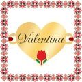 Martisor Bratara Inox Placat Aur 18K Inima Lalea Nume Valentina