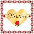 Martisor Bratara Inox Placat Aur 18K Inima Lalea Nume Vasilica