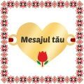 Martisor Bratara Inox Placat Aur 18K Inima Lalea Mesajul tau