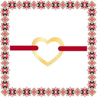 Martisor Bratara Aur 333 8K Contur Inima Mica