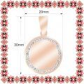 Martisor Personalizat Pandantiv Inox Banut Pietre Mesaj Rose Gold