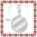 Martisor Personalizat Pandantiv Inox Banut Pietre Logo Argintiu
