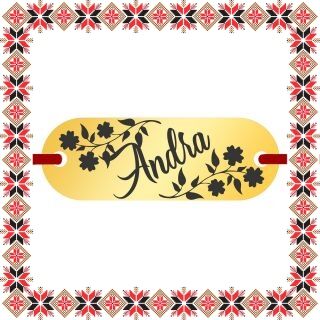 Martisor Bratara Inox Placuta Aurie Nume Andra