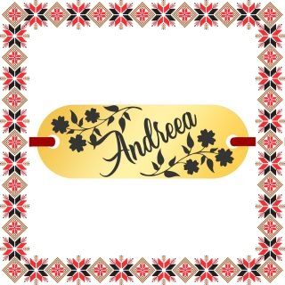 Martisor Bratara Inox Placuta Aurie Nume Andreea