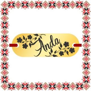 Martisor Bratara Inox Placuta Aurie Nume Anda