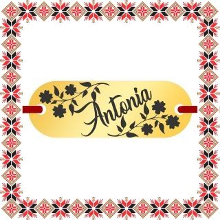 Martisor Bratara Inox Placuta Aurie Nume Antonia