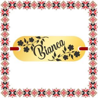 Martisor Bratara Inox Placuta Aurie Nume Bianca