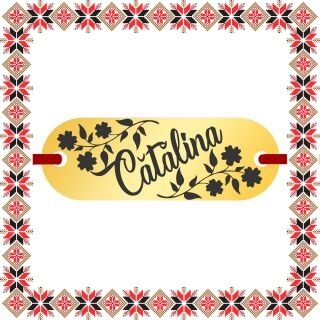 Martisor Bratara Inox Placuta Aurie Nume Catalina