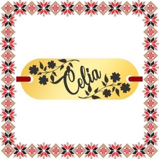 Martisor Bratara Inox Placuta Aurie Nume Celia
