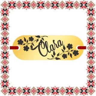 Martisor Bratara Inox Placuta Aurie Nume Clara