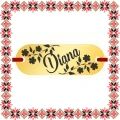 Martisor Bratara Inox Placuta Aurie Nume Diana