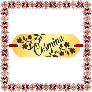 Martisor Bratara Inox Placuta Aurie Nume Cosmina