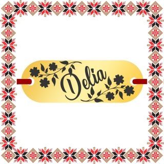 Martisor Bratara Inox Placuta Aurie Nume Delia