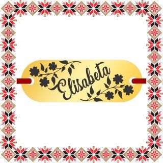 Martisor Bratara Inox Placuta Aurie Nume Elisabeta