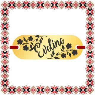 Martisor Bratara Inox Placuta Aurie Nume Eveline