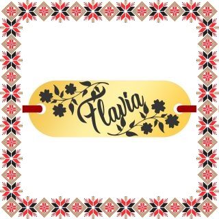 Martisor Bratara Inox Placuta Aurie Nume Flavia