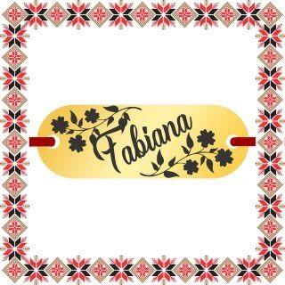 Martisor Bratara Inox Placuta Aurie Nume Fabiana