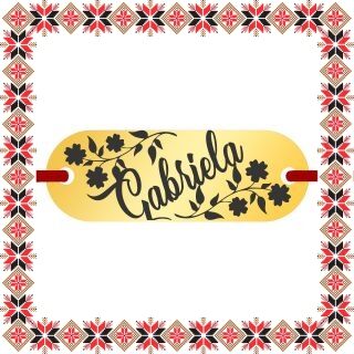 Martisor Bratara Inox Placuta Aurie Nume Gabriela