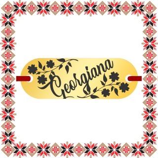 Martisor Bratara Inox Placuta Aurie Nume Georgiana
