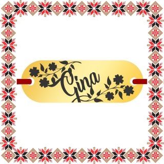 Martisor Bratara Inox Placuta Aurie Nume Gina