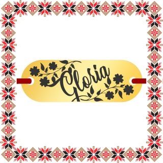Martisor Bratara Inox Placuta Aurie Nume Gloria