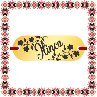 Martisor Bratara Inox Placuta Aurie Nume Ilinca
