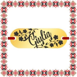 Martisor Bratara Inox Placuta Aurie Nume Giulia