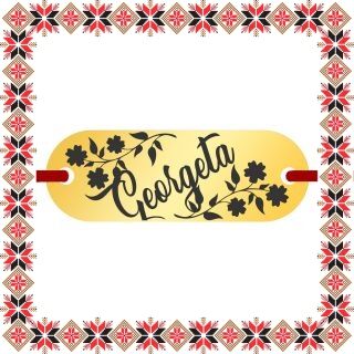 Martisor Bratara Inox Placuta Aurie Nume Georgeta