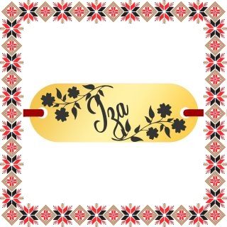 Martisor Bratara Inox Placuta Aurie Nume Iza