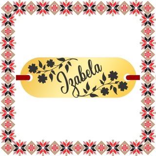 Martisor Bratara Inox Placuta Aurie Nume Izabela