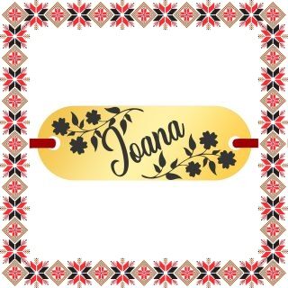 Martisor Bratara Inox Placuta Aurie Nume Ioana