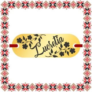 Martisor Bratara Inox Placuta Aurie Nume Lucretia