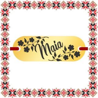 Martisor Bratara Inox Placuta Aurie Nume Maia