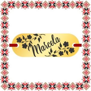 Martisor Bratara Inox Placuta Aurie Nume Marcela