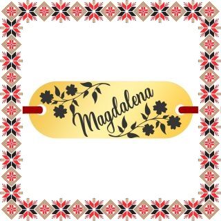 Martisor Bratara Inox Placuta Aurie Nume Magdalena