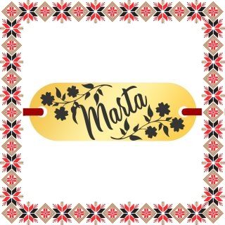 Martisor Bratara Inox Placuta Aurie Nume Marta