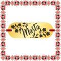 Martisor Bratara Inox Placuta Aurie Nume Marta