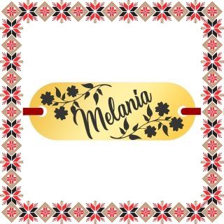 Martisor Bratara Inox Placuta Aurie Nume Melania