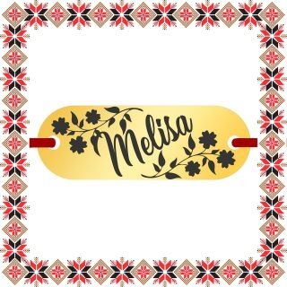 Martisor Bratara Inox Placuta Aurie Nume Melisa