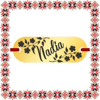 Martisor Bratara Inox Placuta Aurie Nume Nadia